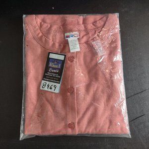 NWT American Sweetheart Womens Coral Button Down Long Sleeve Shirt Medium